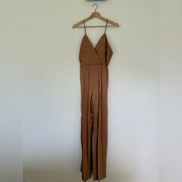 Satin Copper Jumpsuit - Picture 2 of 7